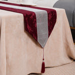 Load image into Gallery viewer, Diamante Crushed Ice Velvet Table Runner (Red- 32x180cm)
