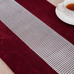 Load image into Gallery viewer, Diamante Crushed Ice Velvet Table Runner (Red- 32x180cm)
