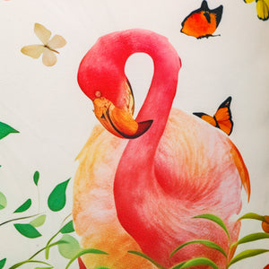 Stylish outdoor cushion cover with a multicolour bird print, ideal for sofas, chairs, and garden seating.
