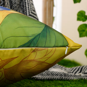 Charming floral and bird print cushion cover, ideal for modern and rustic décor.