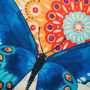 Charming floral and butterfly print pillow cover, ideal for adding a touch of nature to any space.
