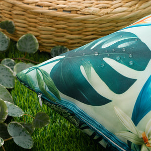 Water & Stain Resistant Floral Outdoor Cushion Cover 45x45cm Garden Décor - Design 4 (Green)