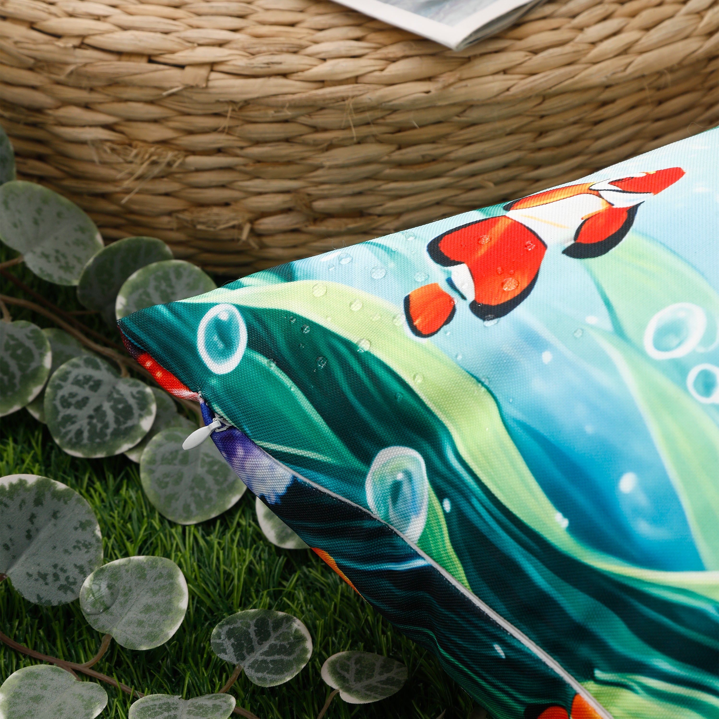 Waterproof Garden Cushion Covers - Marine-Themed Design 7 (Set of 4 - 45x45cm)