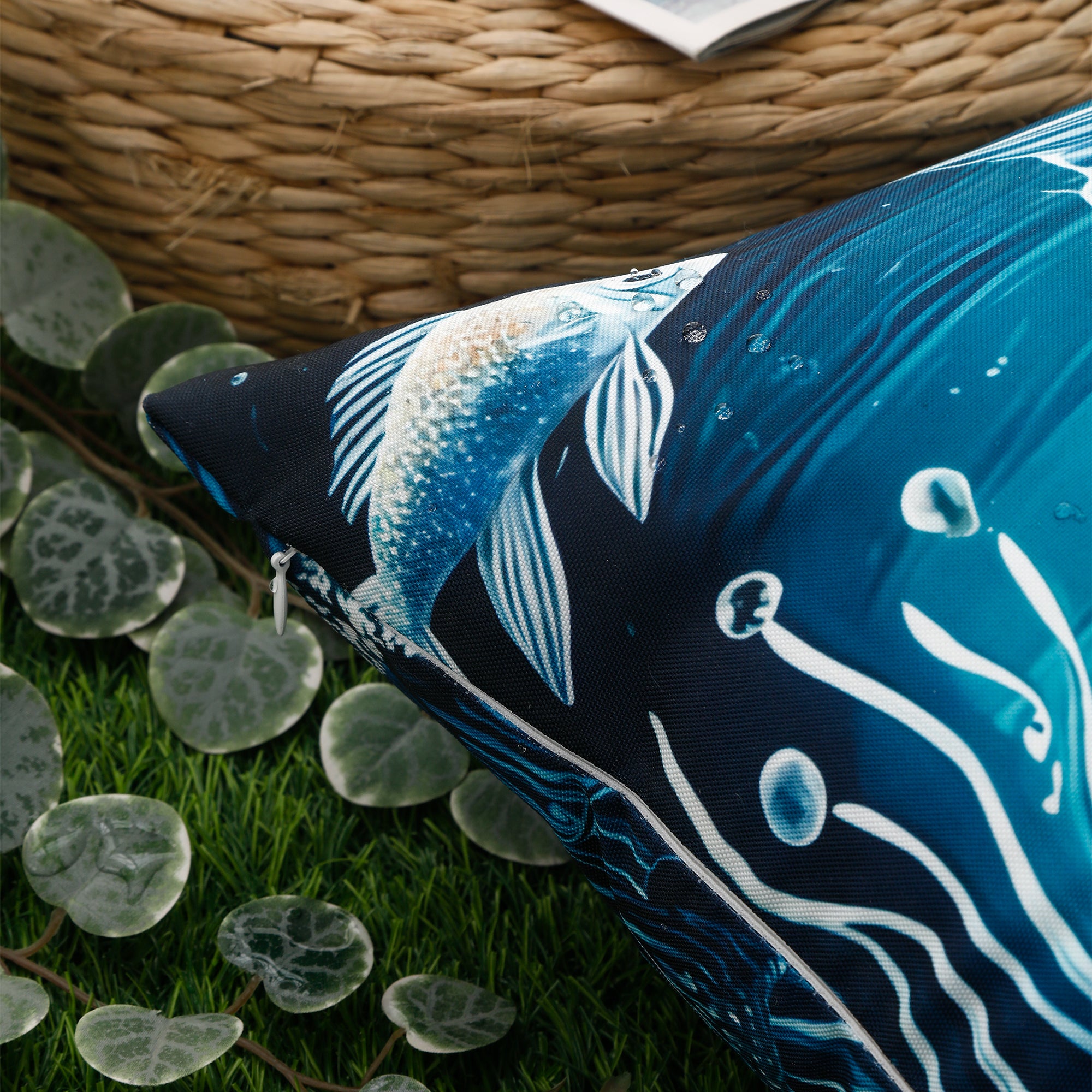 Waterproof Garden Cushion Covers - Marine-Themed Design 8 (Set of 4 - 45x45cm)