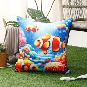 Waterproof Garden Cushion Covers - Marine-Themed Design 7 (Set of 4 - 45x45cm)