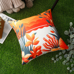 Outdoor seating area adorned with marine-themed waterproof cushions