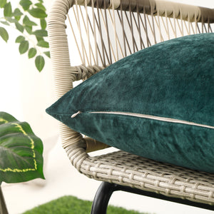 Decorative Dark Green Velvet Cushion Cover for Home Decor, 45x45 cm.