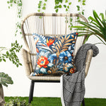 Load image into Gallery viewer, Water &amp; Stain Resistant Floral Outdoor Cushion Cover 45x45cm Garden Décor - Design 2 (Blue)
