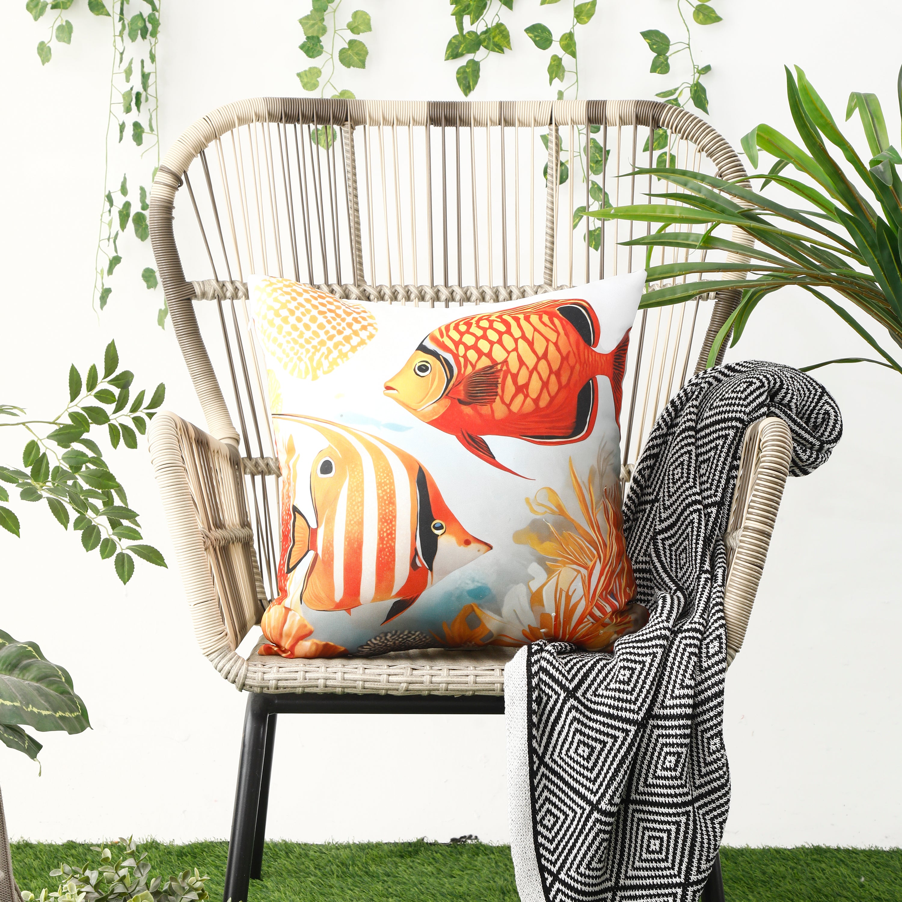 Waterproof Garden Cushion Covers - Marine-Themed Design 9