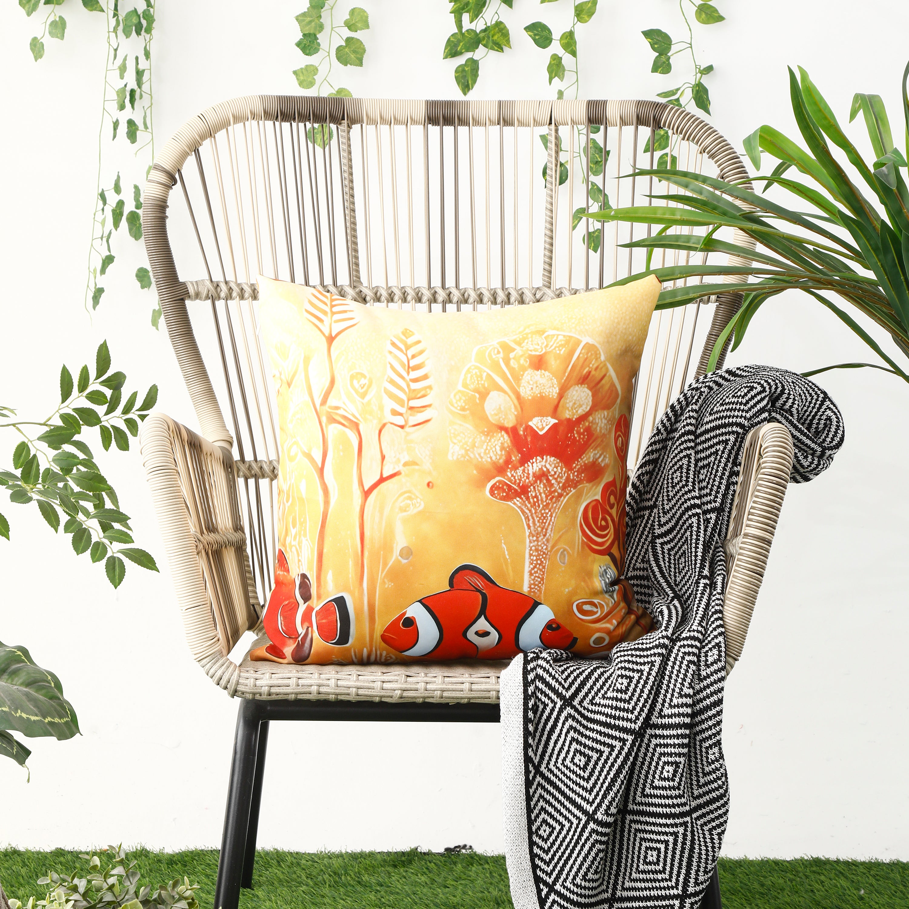 Waterproof Garden Cushion Covers - Marine-Themed Design 9