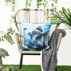 Waterproof Garden Cushion Covers - Marine-Themed Design 8 (Set of 4 - 45x45cm)