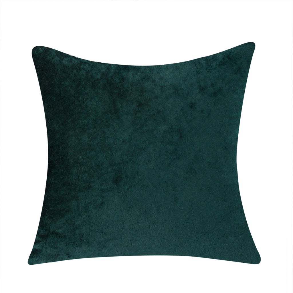 Crushed Ice Velvet Square Cushion Cover in Dark Green, 45x45 cm.