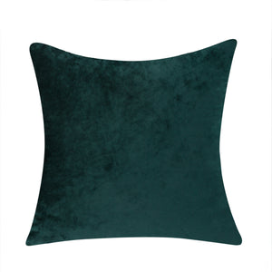 Crushed Ice Velvet Square Cushion Cover in Dark Green, 45x45 cm.
