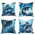 Load image into Gallery viewer, RKAAS HOME waterproof garden cushion covers with marine-themed design - 45x45 cm
