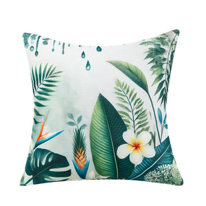 Water & Stain Resistant Floral Outdoor Cushion Cover 45x45cm Garden Décor - Design 4 (Green)