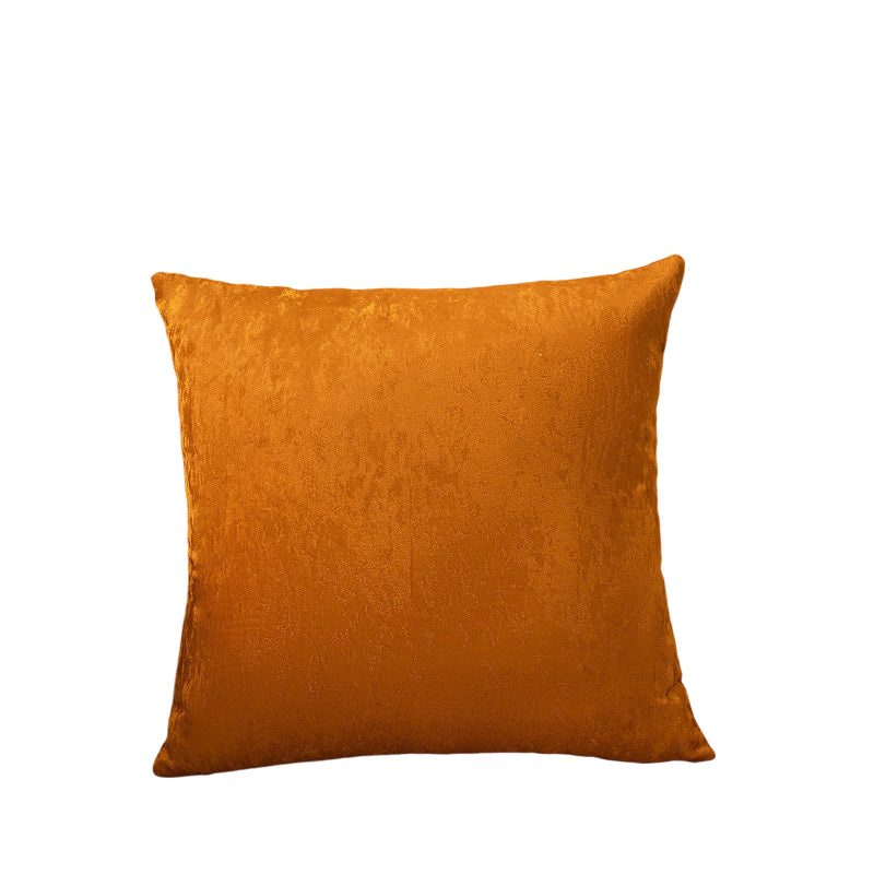 Crushed Ice Velvet Square Cushion Cover - ( Orange - 45X45CM )
