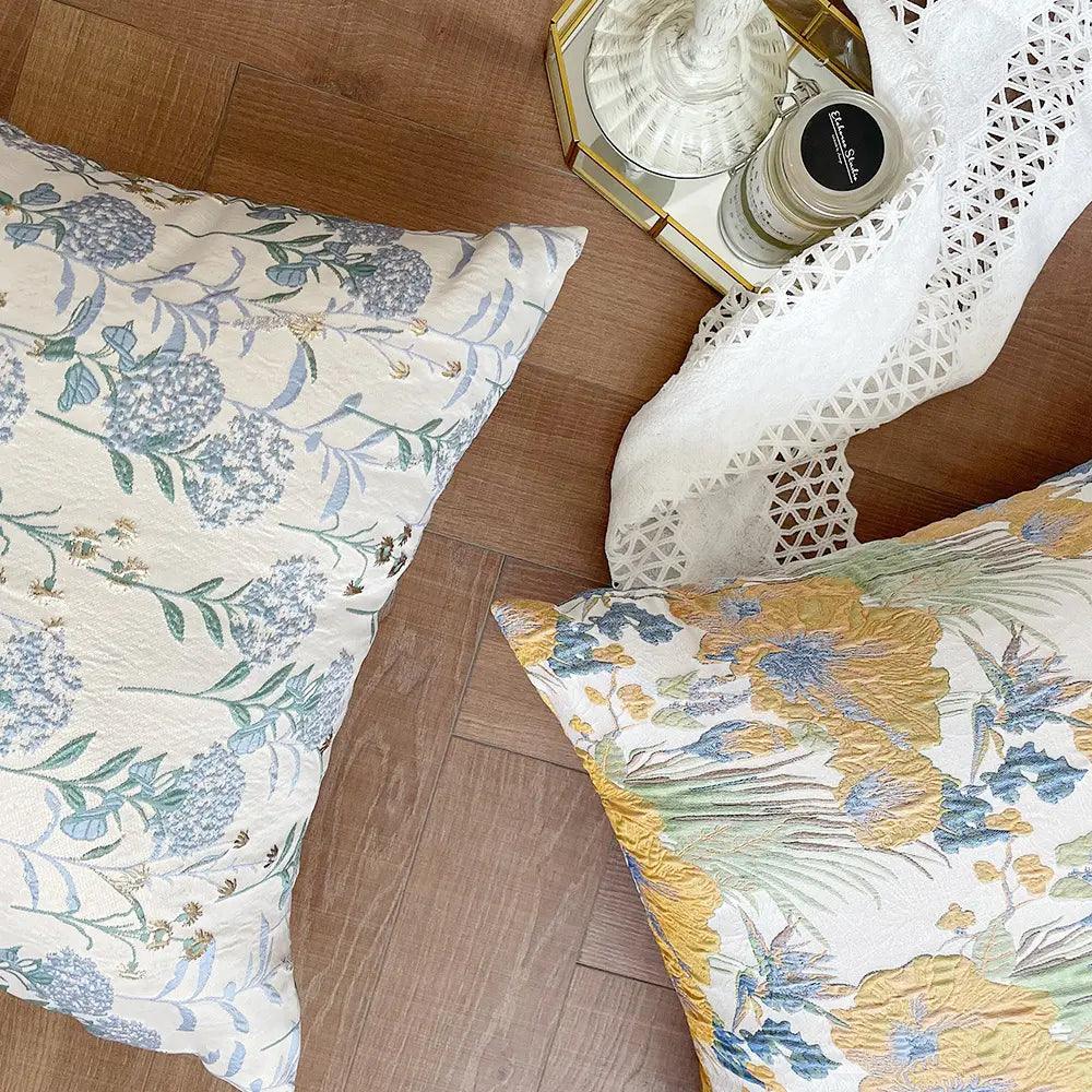 Designer Fabric Flower Pattern Cushion Covers 45cm x 45cm 18x18 Inches