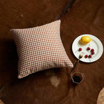 Load image into Gallery viewer, Elegant chenille and velvet cushion cover with houndstooth design for home decor
