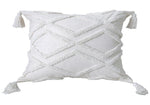 Load image into Gallery viewer, Rustic bohemian-style pure cotton cushion cover with tufted pattern and tassels

