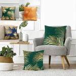 Load image into Gallery viewer, Gold leaf pattern velvet cushion cover, size 45x45 cm

