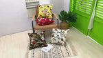 Load and play video in Gallery viewer, Polyester Cotton Double Sided Floral Printing Cushion Covers 45cm x 45cm 18x18 Inches - 3 Colours
