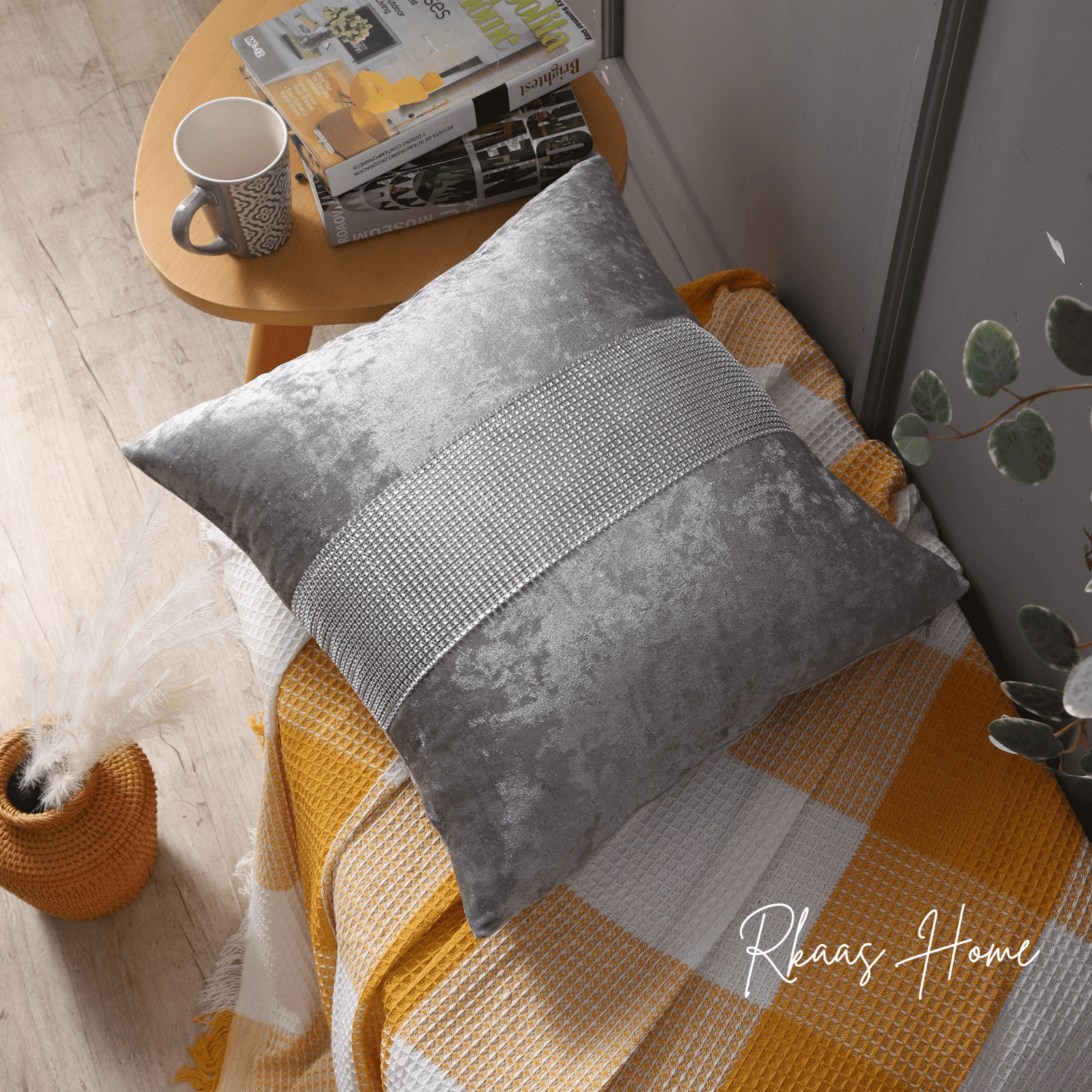Crushed Ice Velvet Square Cushion Cover - 16" 18" 20" 22" 24"