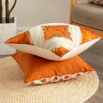 Load image into Gallery viewer, Multiple Geometric Pattern Orange Cushion Cover 45cm x 45cm 18x18 Inches
