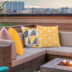 Load image into Gallery viewer, Stylish and water-resistant outdoor yellow pillow cover for home or garden furniture
