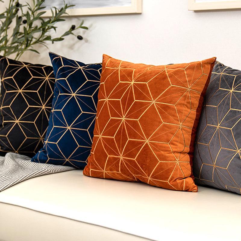 Orange Blue Soft Velvet Cushion Cover for Home Decor Living Room and Sofa