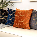 Load image into Gallery viewer, Orange Blue Soft Velvet Cushion Cover for Home Decor Living Room and Sofa
