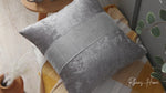 Load and play video in Gallery viewer, Diamante Sparkle/Bling Silver Grey Crushed Ice Velvet Square Cushion Cover ( Set of 4 pcs)

