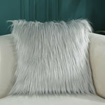 Load image into Gallery viewer, Long fur cushion cover 18x18 inches for cozy home deco
