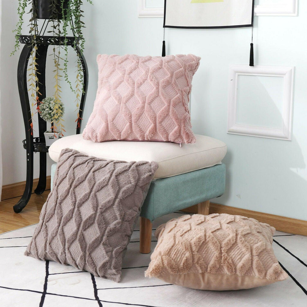 Fluffy Soft Plush Square Cushion Cover