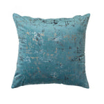 Load image into Gallery viewer, Light blue velvet cushion cover with elegant gold stamping design
