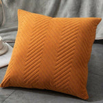 Load image into Gallery viewer, Orange herringbone velvet cushion cover

