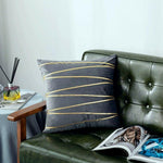 Load image into Gallery viewer, Velvet Cushion Covers With Gold Stripe 18 X 18" (45 Cm)

