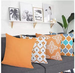 Load image into Gallery viewer, Orange Waterproof cushion covers for outdoor, garden, conservatory
