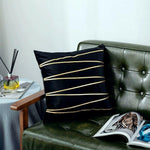 Load image into Gallery viewer, Velvet Cushion Covers With Gold Stripe 18 X 18" (45 Cm)
