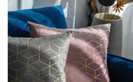 Load image into Gallery viewer, Gold printed velvet pillow cover for decorative and modern interiors, 45x45 cm
