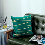 Load image into Gallery viewer, Velvet Cushion Covers With Gold Stripe 18 X 18" (45 Cm)
