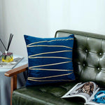 Load image into Gallery viewer, Velvet Cushion Covers With Gold Stripe 18 X 18" (45 Cm)
