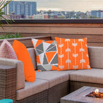 Load image into Gallery viewer, Weatherproof orange cushion cover in 45x45cm size, perfect for outdoor seating

