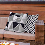Load image into Gallery viewer, Black stylish and water-resistant outdoor pillow cover for home or garden furniture.
