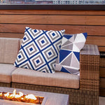 Load image into Gallery viewer, Durable outdoor blue cushion cover designed for home, garden, and patio use.
