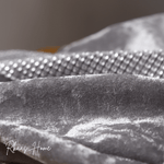 Load image into Gallery viewer, Diamante Sparkle/Bling Silver Grey Crushed Ice Velvet Square Cushion Cover ( Set of 4 pcs)
