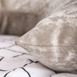 Load image into Gallery viewer, V Shaped Super Crushed Ice Velvet Cushion Cover - Silver Grey &amp; Champagne - Outer leg 66cm (26"), Inner leg 36cm (14"), Width 33cm (13")
