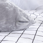 Load image into Gallery viewer, Stylish metallic silver and champagne velvet pillow cover for home interiors
