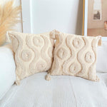 Load image into Gallery viewer, Boho Cotton Cushion Cover with Tassels | Tufted Design - 45x45cm Home Decoration
