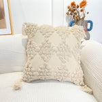 Load image into Gallery viewer, Boho Cotton Cushion Cover with Tassels | Tufted Design - 45x45cm Home Decoration

