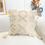 Load image into Gallery viewer, Boho Cotton Cushion Cover with Tassels | Tufted Design - 45x45cm Home Decoration
